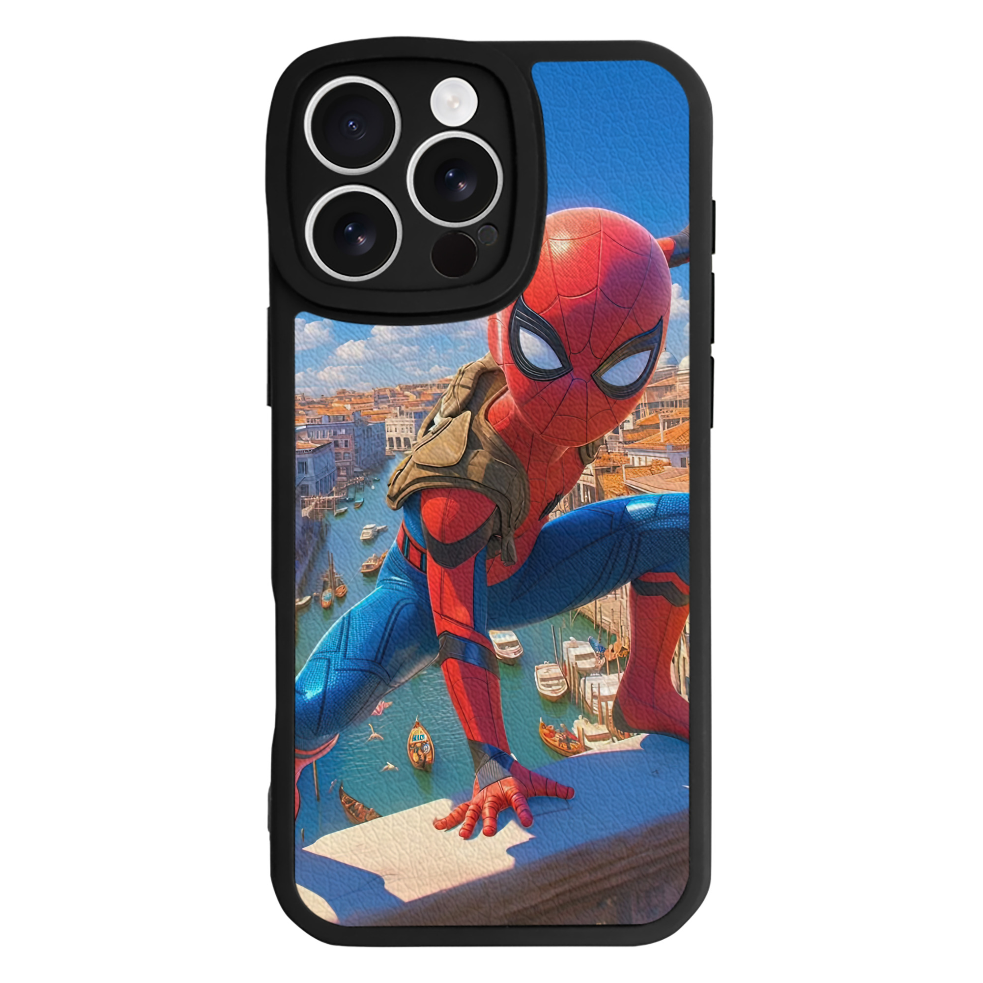 Spider Man スパイダーマン 【iPhone 16シリーズ対応】シリコンスマホケース（レザー調） 材質：シリコン